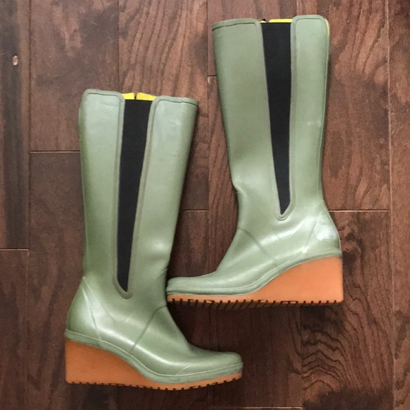 tretorn rain boots wedge heel